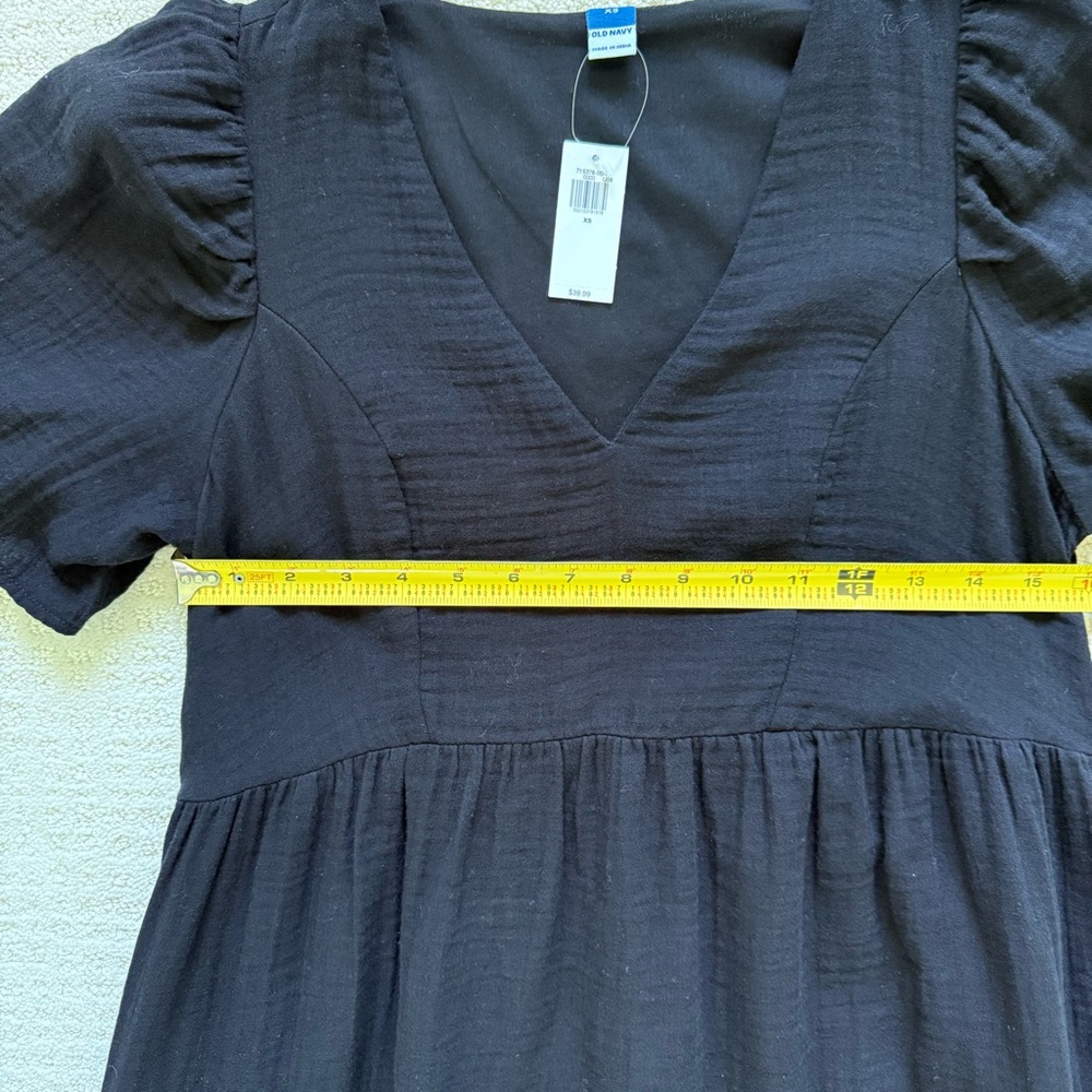 OLD NAVY | Black Gauze Swing Dress Sz XS - Picture 4 of 6